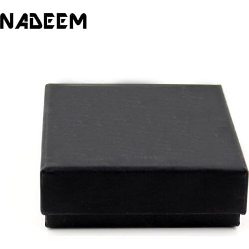 NADEEM 1Pcs Fashion Jewelry Packing Box High Quality Simple Cardboad Black Matrial Gift Box With Sponge inside