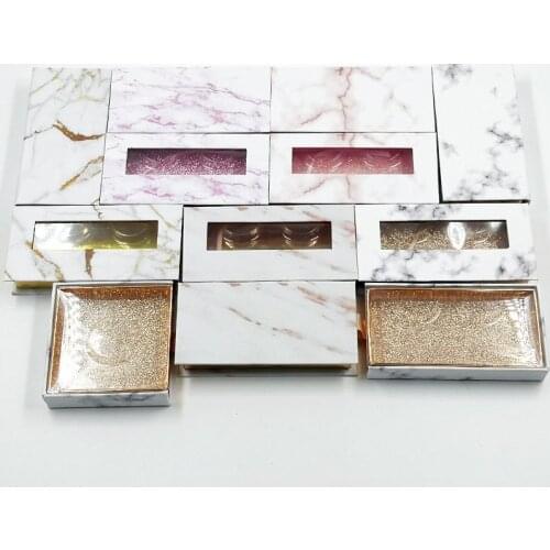 10 Piece Custom Marbling Boutique Eyelash Case Private Label Lashes Box