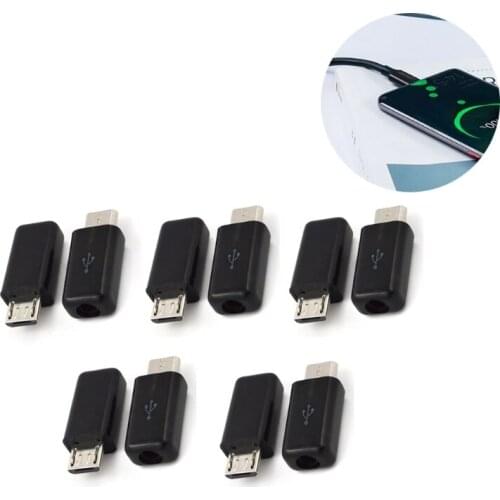 10 pcs USB Male 5 Pin DIY Micro USB Connector Type-C Adapters Solder Terminal Repair for Fan Charger Power Cord Mouse