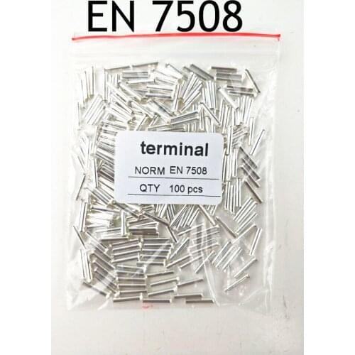 100PCS lot EN7508 Bootlace cooper Ferrules kit set Wire Copper Crimp Connector Insulated Cord Pin End Terminal