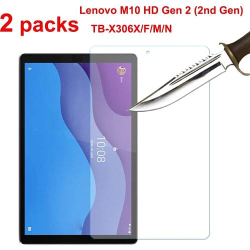 2PCS Tempered Glass for Lenovo Tab M10 HD Gen 2 (2nd Generation) TB-X306F TB-X306X TB-X306M/N 10.1'' Screen Protector Glass Film