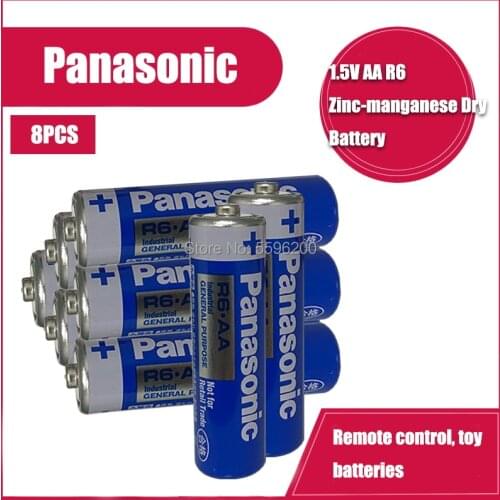 8PCS 1.5V R6 AA Panasonic Industrial Alkaline Batteries No Mercury Dry Battery For Electric Toys Flashlights Clock Mouse