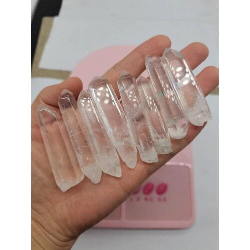 8pc New Clear Healing Crystal Stone Quartz Single Natural Clear Column Decoration Pointed Collectables DIY Craft Random Size