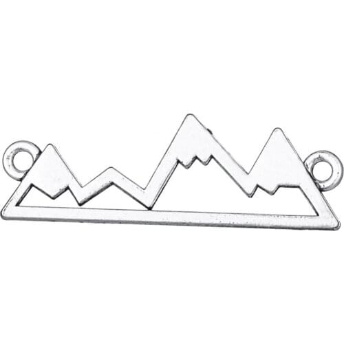 Antique Silver Plated Mountain Skyline Charm