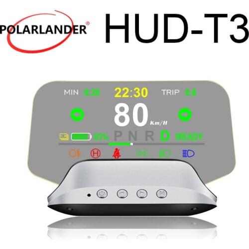 Car Head Up Display for Tesla model 3/model Y Brightness Time Adjust Factory Set Speed Alarm Android/ Apple Sound Switch