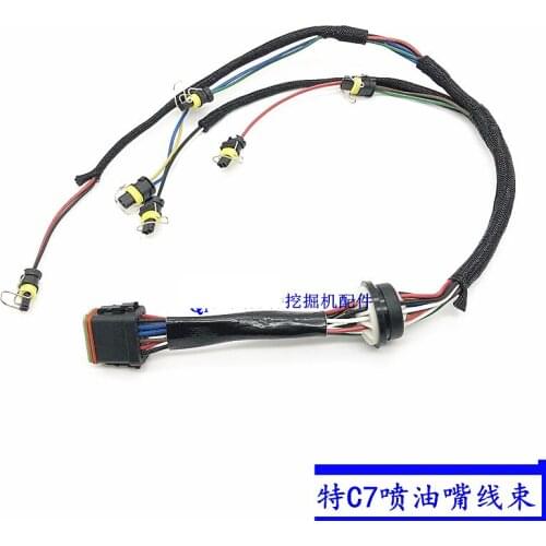 Free Shipping Excavator 324D 325D 329D nozzle wiring harness C7 engine injector line plug