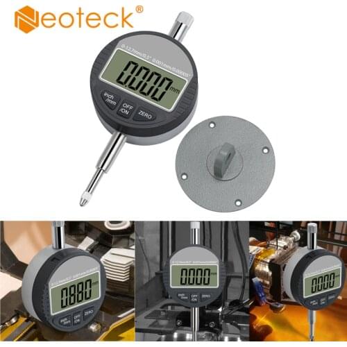 Neoteck DTI Digital Dial Indicator 0.001/0.00005'' Range 0-12.7mm Digital Probe Indicator Dial Test Gauge DTI