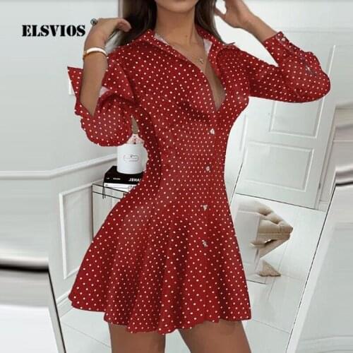 ELSVIOS Fashionable Shirt Dresses China