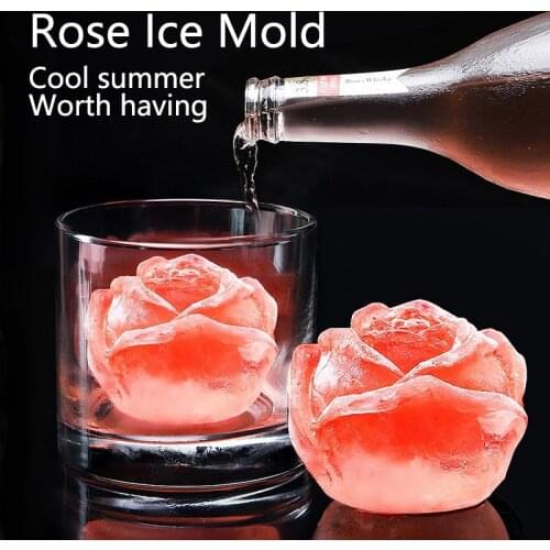 Lansidel Rose Flower Ice Ball Mold Food Grade Silicone Material Beer Beverage Ice Cube Ice Cream Mold Suitable For Bar Parties