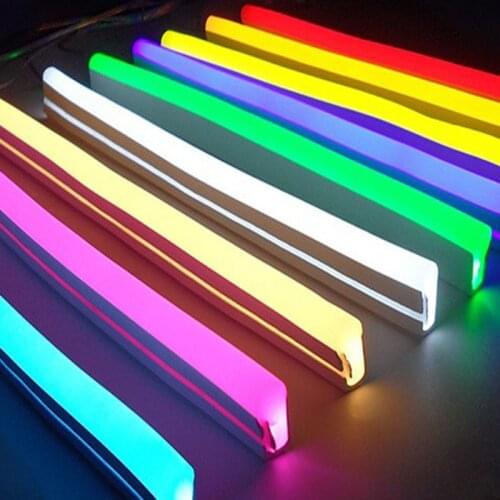 DC 12V Flexible Led Strip Neon Tape SMD 2835 Soft Rope Bar Light SMD 2835 Silicon Rubber Tube Waterproof with power supply
