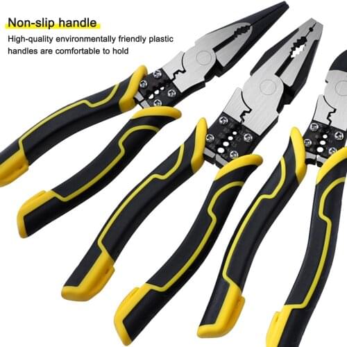 Cable Stripping Wire Cutter Crimping Pliers Industrial Chrome Vanadium Steel Vise Multifunction Household Repair Tools