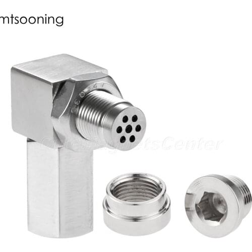 Mtsooning 90 Degree O2 Oxygen Sensor Spacer Engine CEL Check Bung with Mini Catalytic Converter Stepped Mounting Plug Set