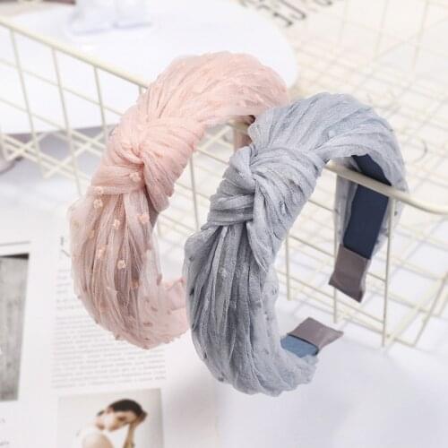 Lace Colorful Flower Knot Hairbands For Women Korea Hair Accessories Girls Hair Band Crown Bow Headbands Head Wrap ms