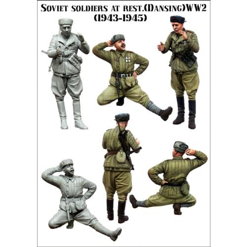 1/35 scale die-cast resin white model World War II Russian infantry need to manually color the model free shipping