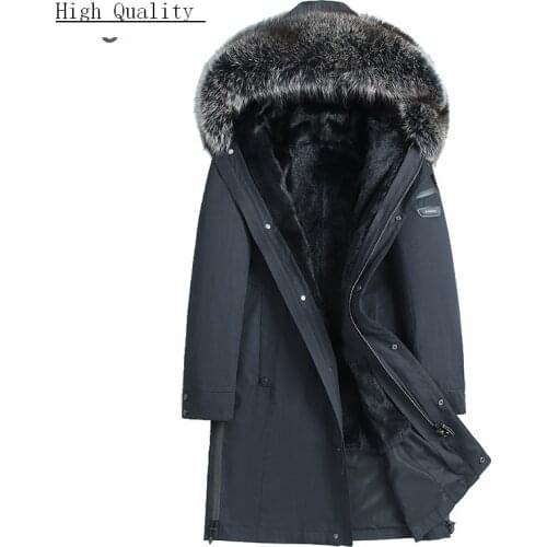 Real Mink Fur Shearing Liner Jacket Men Winter Natural Raccoon Fur Hooded Fur Coat Clothes 2020 Streetwear Jackets 195901