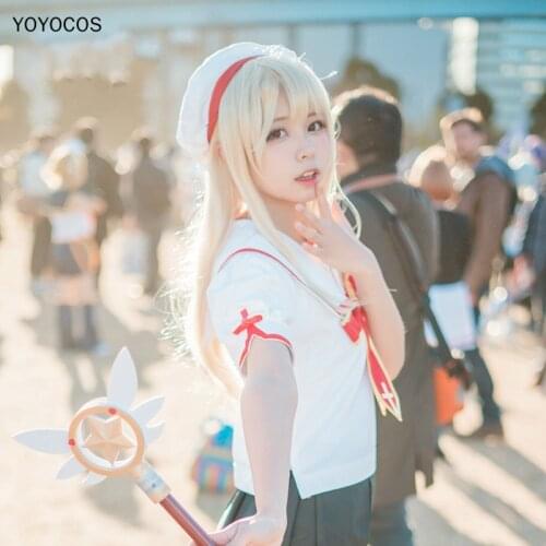 YOYOCOS Fate/kaleid Liner Illyasviel Von Einzbern Wig Cosplay Fate Stay Night Long Straight Synthetic Hair Party Wigs Peruca