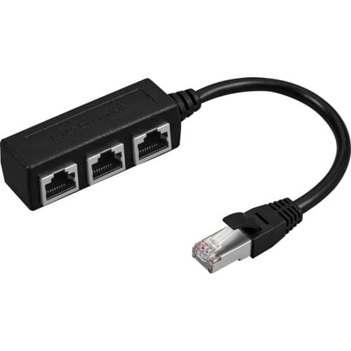 1PCS RJ45 LAN Connector Ethernet Network Splitter Adapter 1 Male to 3 Female Adapter Cable for Networking Extension Accessories