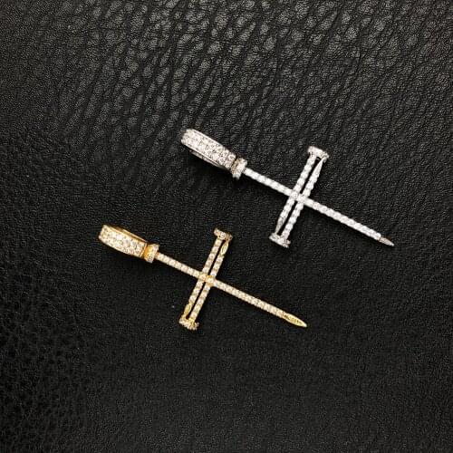 Diamond Nail Cross Pendant