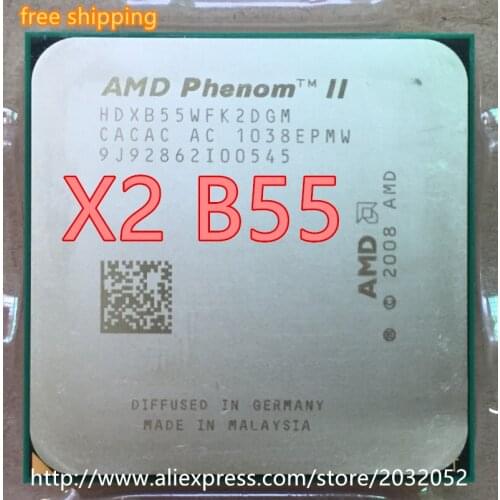 AMD Phenom II X2 B55 CPU Processor Dual-Core (3.0Ghz/ 6M /80W / 2000GHz) Socket am3 am2 (working 100% Free Shipping)