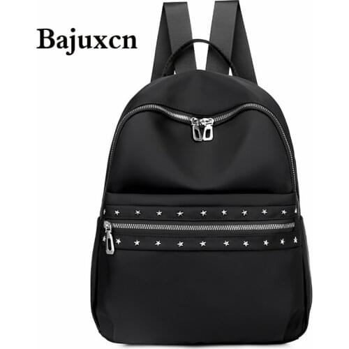 Star Willow Nail Backpack Waterproof Oxford Student School Bag 2021 Fall Large Shoulder Bag Lightweight Travel Backpack Black