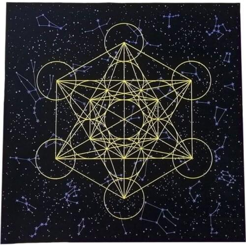 Tarot Card Tablecloth Metatrone Cub Crystal Grid Astrology Divination Altar Velvet Cloth Board Game Tarot Card Mat Dropship