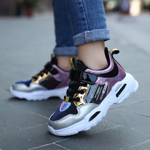 2021 Spring Autumn Kids Leather Sport Shoes for Girls Casual Training Shoes Breathable Children Sneakers Students Running Shoes