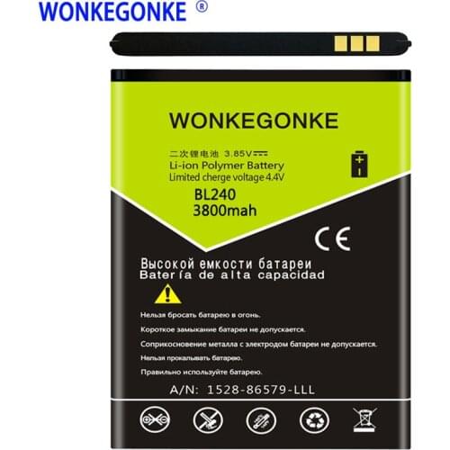 WONKEGONKE BL240 Battery For Lenovo A936 Note 8 Batteries Bateria