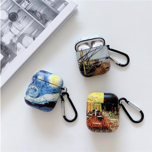 Van Gogh oil painting protective case for Airpods Pro cover bluetooth wireless earphone charging bag for airpod 2 air pod cases