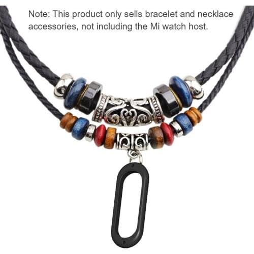 1pcs Watch Necklace with Silicone Case For Xiao Mi Band 5 Double Layers Necklace Silicone Case Pendant Holder Cover Replacement