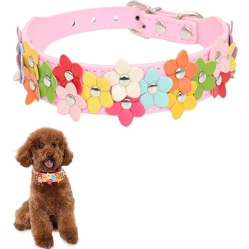 Legendog 1pc Pet Collar Flower Adjustable Colorful Dog Collar Cat Collar For Puppy Wear-Resistant Dog Necklace Loop Pet Supplies