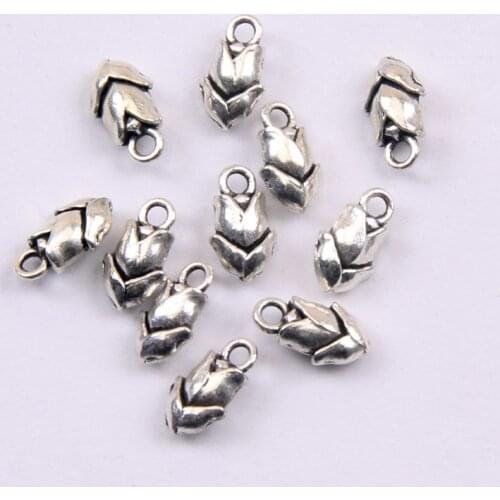 10 pcs 13X8mm Tibetan Silver Flower charm Tulip Pendant For DIY Jewelry Findings Accessories Making Bracelet Supplies