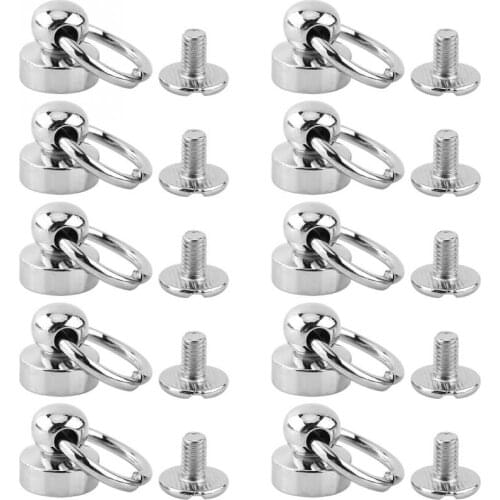 10pcs Brass Rivet Studs Screw Back Round Ring Head Leathercraft Sewing Handmade DIY Craft Cool Punk Garment Rivets Handcraft