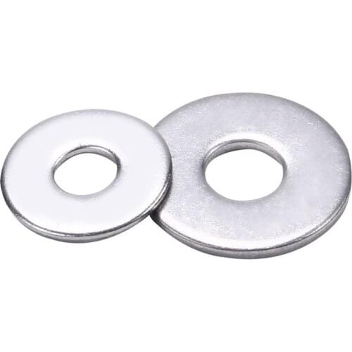 100PCS Galvanized Flat Washers M4 M5 M6 Wider Large Mudguard Fit Bolts & Screws