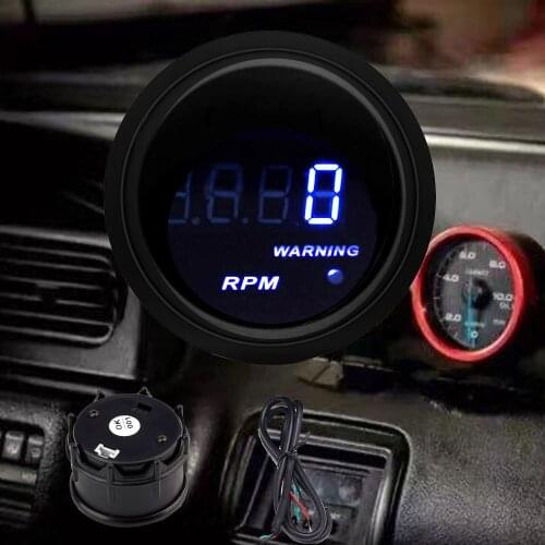 2" 52mm 8v-18v Car Digital Tacho Tachometer RPM Gauge Blue Led Car Meter LED Display