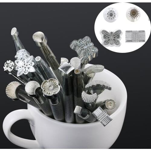 20 Styles Metal Leather Working Saddle Making Tools Carving Leather Craft Stamps Leather Stamping Solid DIY Printinting Supplies