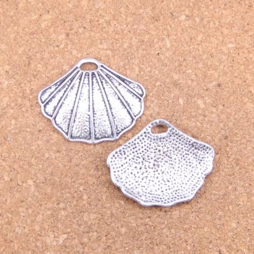 48pcs Charms shell 25x30mm Antique Pendants,Vintage Tibetan Silver Jewelry,DIY for bracelet necklace