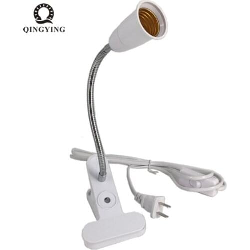 5pc US Plug 360 Degrees Flexible Desk Lamp Holder E27 Base Light Socket Gooseneck Clip-On Cable With On Off Switch for Home Plan