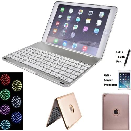 7 Colors Backlit Light Wireless Bluetooth Keyboard Case Cover For iPad New 2017 2018 9.7 inch iPad Air 1 Air 2 Pro 9.7