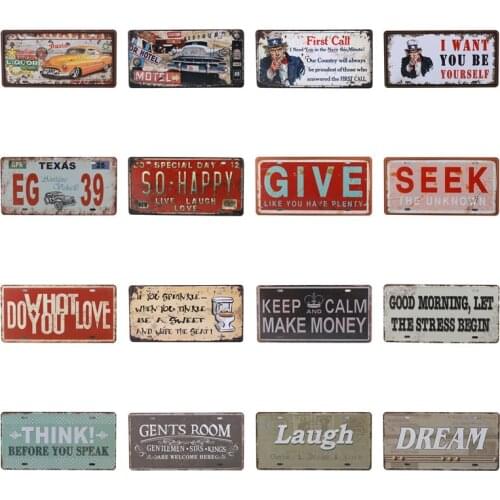 American Vintage Home Decor Tin Sign USA Car Plate Nevada Metal License Plaque Oregon Wall Art Number Poster Texas 15X30CM C25