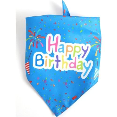 Pink Blue Pet Dog Bandana Small Large Dog Bibs Towel Scarf Birthday Party Printing Puppy Pet Grooming Costume Accessories