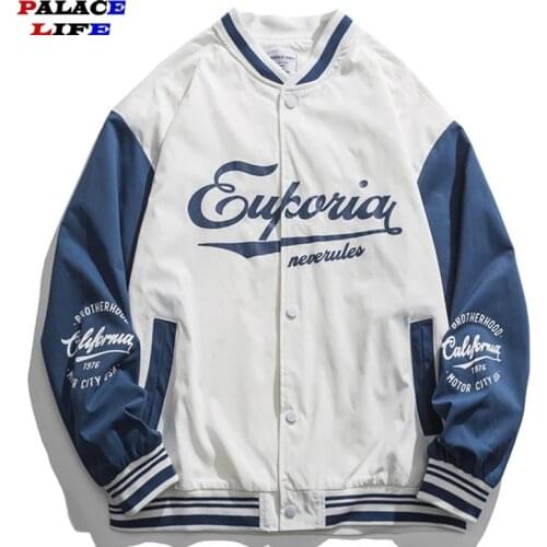 Contrast Windbreaker Jackets Coat Mens Hip Hop Jacket Patchwork Geometric Vintage Track Jacket Streetwear Casual 2020 Autumn