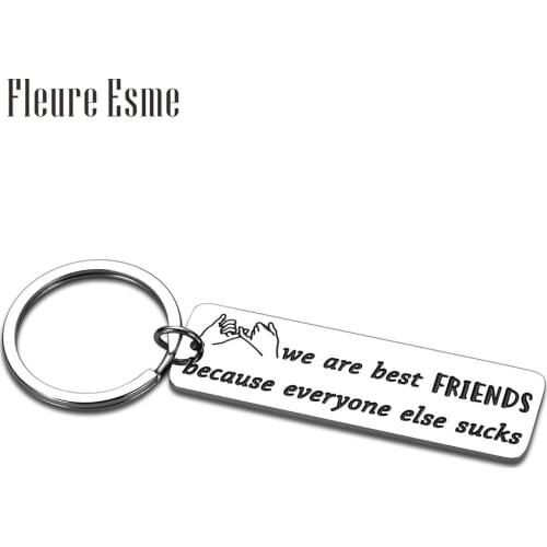 Funny Friend Gifts Keychain for Best Friend BFF Birthday Christmas Graduation Friendship Gifts for Sisters Brothers Besties