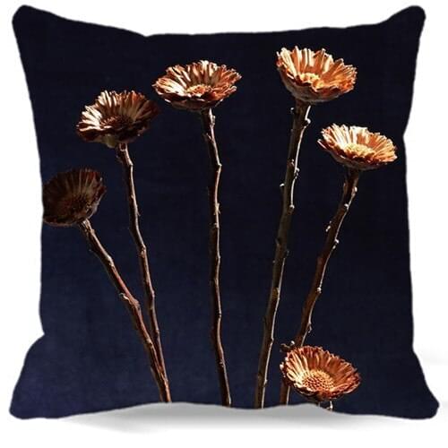 Black Square Pillow Case Colorful Chrysanthemum Bedding car sofa home decoration Cushion cover 16" 18" 19" 20" 24" 9 style