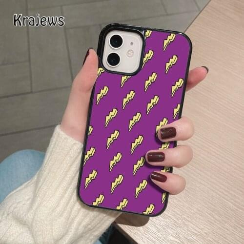 Krajews Lightning in purple coque Phone Case for iPhone 12 mini 5 6S 7 8 PLUS X XS XR 11 PRO MAX SE 2020 Back Cover Funda Shell