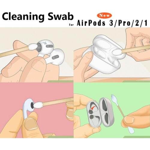 Cleaning Swabs For Apple Airpods Case Cleaning Tools For AirPods Iphone Earpods Tws Bluetooth Earphone Cleaner Kit Cotton Stick