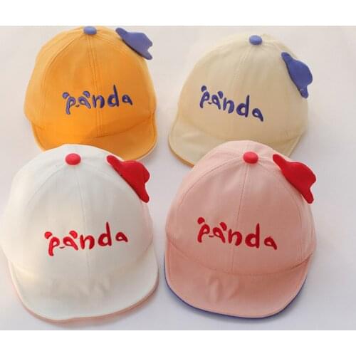 Spring Autumn Child Embroidery Baseball Cap Baby Cute Cartoon Panda Pattern Leisure Sun Cap Boy Girl Adjustable Windproof Hat