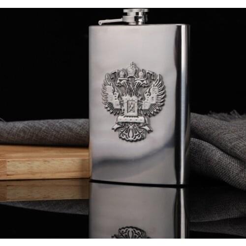Double Headed Eagle 8OZ Stainless steel Wine Pot Portable Hip Flask Travel Whiskey Alcohol Liquor Bottle Small Mini Bottle