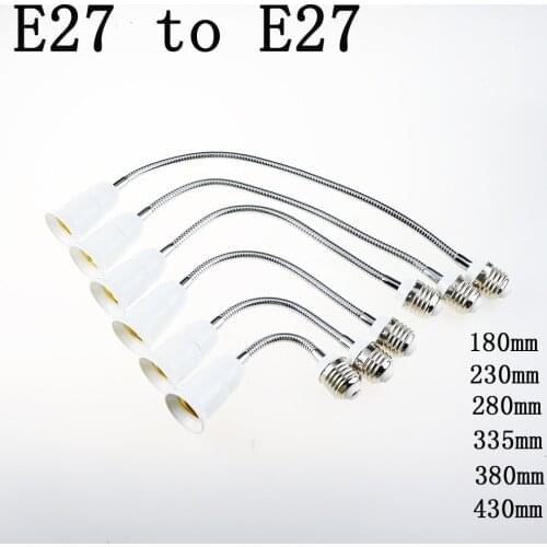 E27 To E27 180MM 230/280/335/380/430MM Length Flexible Extension LED Light Bulb Lamp Base Holder Screw Socket Adapter Converter