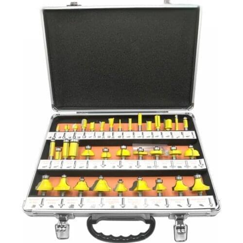 35PCS 8mm Shank Woodworking Router Bits Flush Straight Chamfer Trimming Bits DIY Milling Cutter for Wood Engraving Tool MC02008