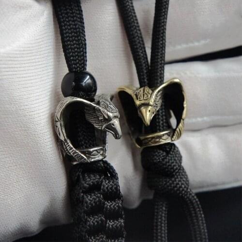 Brass/Copper Eagle Head Knife Pendant DIY Handmade Umbrella Rope Fall EDC Flashlight Falling Key Paracord Beads Accessories Tool